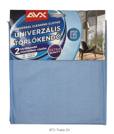 AVX univerzális törlőkendő szett, 2 db/szett  kék színű