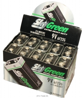 SKY Green 9 V féltartós elem (10 csomag)