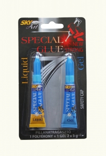 Sky Art Special Glue Gel(géles) és Liquid (folyékony)Pillanatragasztó(1 bliszt.)