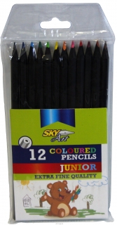Sky Art Junior 12db-os fekete,matt fekete külsejű extra min. színesceruza